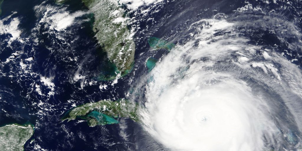 Hurricane Irma heading towards Bahamas and Miami, Florida - Elements of this image furnished by NASA